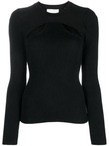 ISABEL MARANT топ в рубчик с вырезами, черный