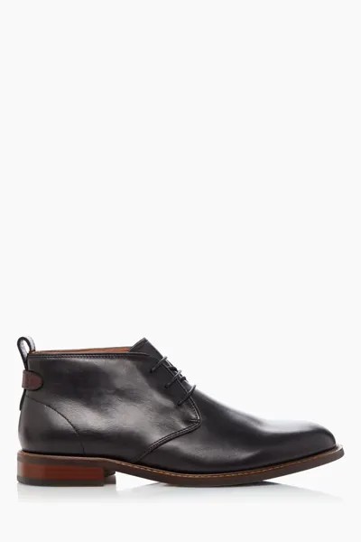 Коричневые кожаные ботинки чукка на шнуровке Marching Dune London, черный