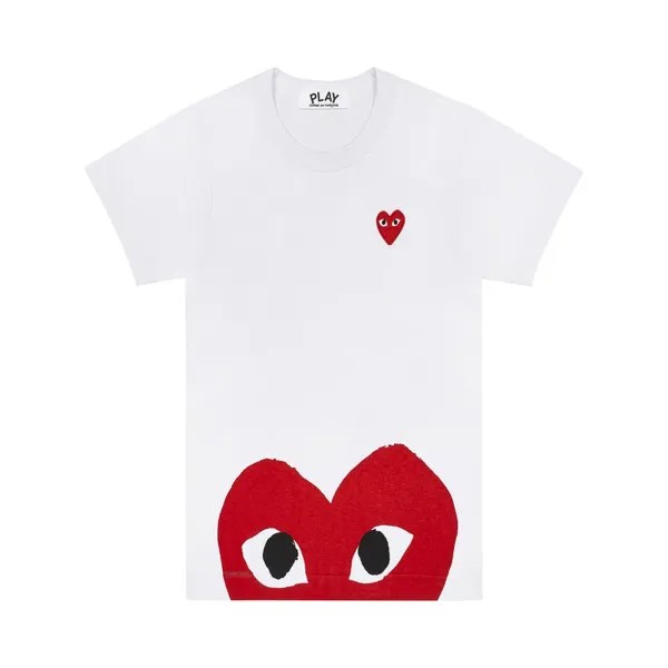 Футболка Comme des Garçons PLAY Bottom Heart Eye T-Shirt 'White/Red', белый
