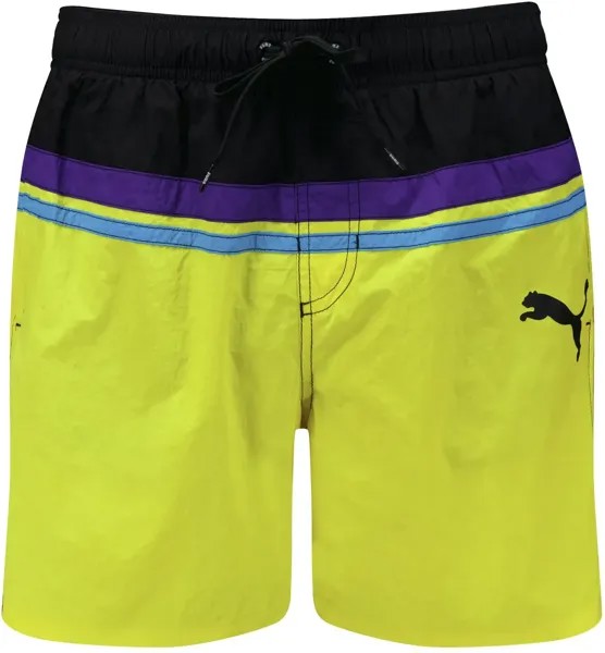 Купальные шорты PUMA с молнией сбоку, цвет Electric Lime
