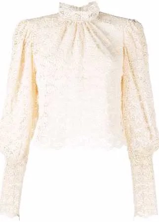 Isabel Marant кружевная блузка Emeline с высоким воротником