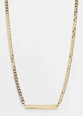Позолоченное ожерелье с плоской пластинкой Orelia-Золотистый