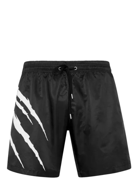 Plein Sport плавки-шорты с графичным принтом, черный
