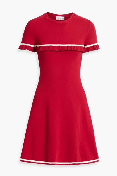 Трикотажное мини-платье с оборками Redvalentino, малиновый