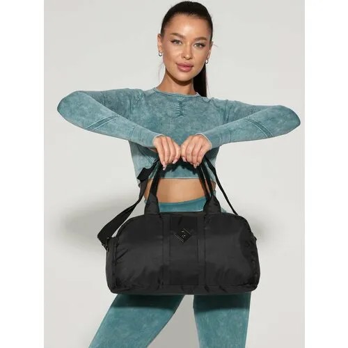 Сумка спортивная Capline, 12 л, 20х20х37 см, ручная кладь, серый, черный