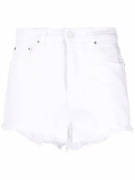Haikure raw-edge denim shorts
