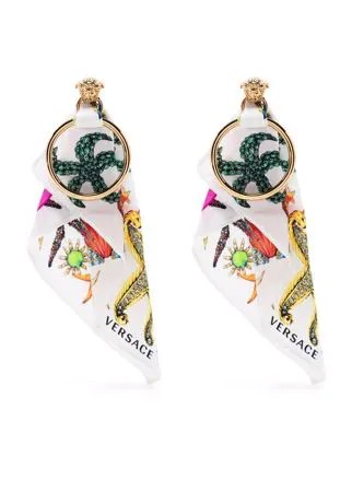 Versace серьги-кольца с декоративным платком