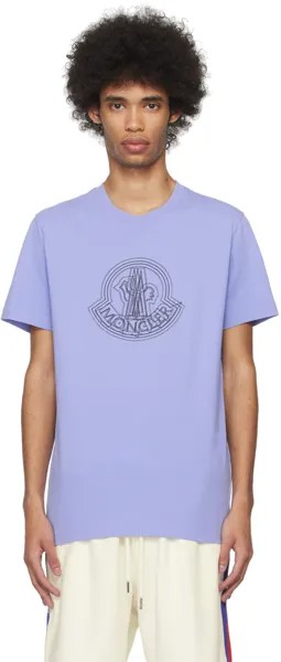 Фиолетовая футболка с графическим рисунком Moncler