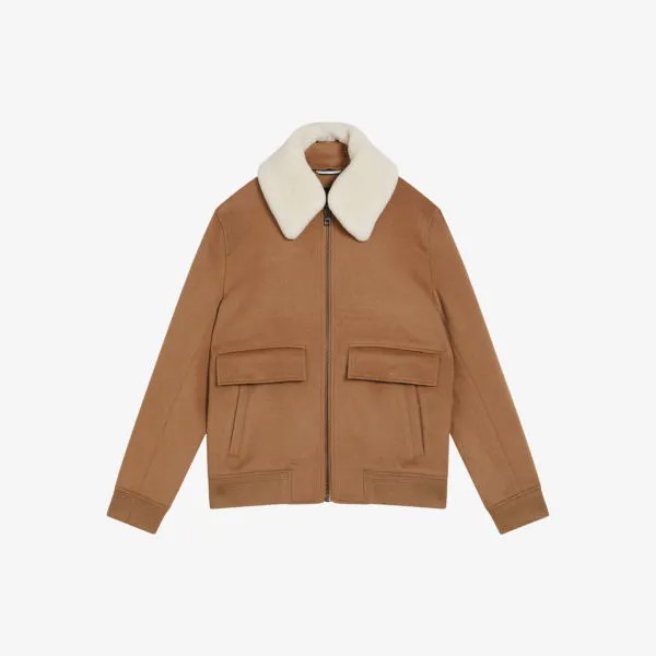 Шерстяной бомбер Aruncus с коротким воротником Ted Baker, цвет tan