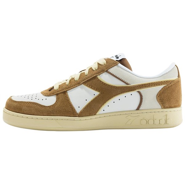 Кроссовки diadora Magic Basket Skateboarding Shoes Unisex Low-top White/Brown, коричневый