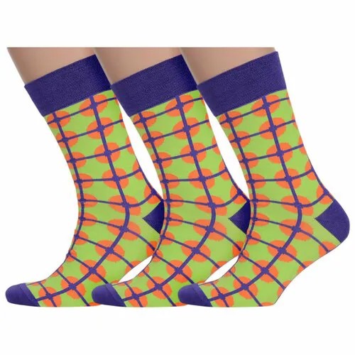 Носки MoscowSocksClub, комплект, 3 пары, размер 27 (41-43), салатовый