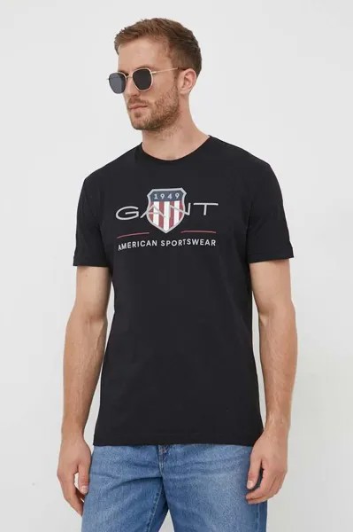 Футболка из хлопка Gant, черный