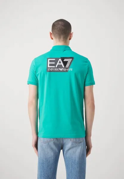 Рубашка-поло EA7 Emporio Armani, темно-зеленая