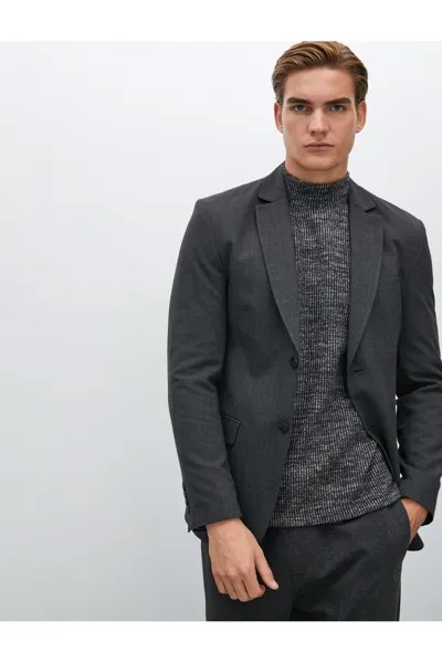 Пиджак с двойным карманом и пуговицами Koton, серый