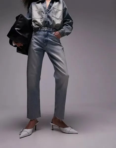 Джинсы прямого кроя со средней посадкой Topshop