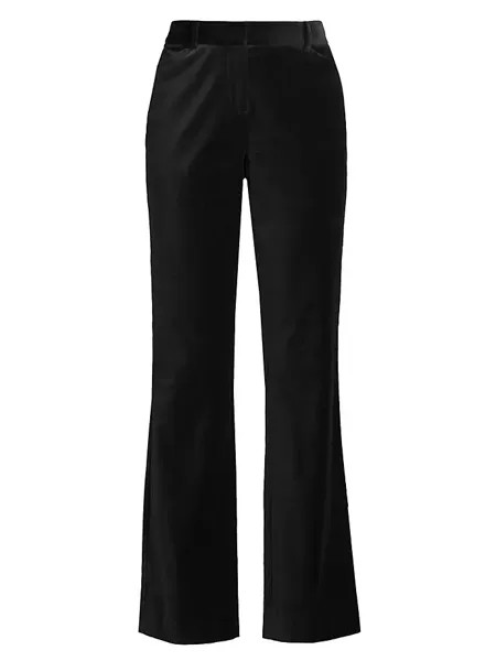 Расклешенные бархатные брюки Main Event Donna Karan New York, черный