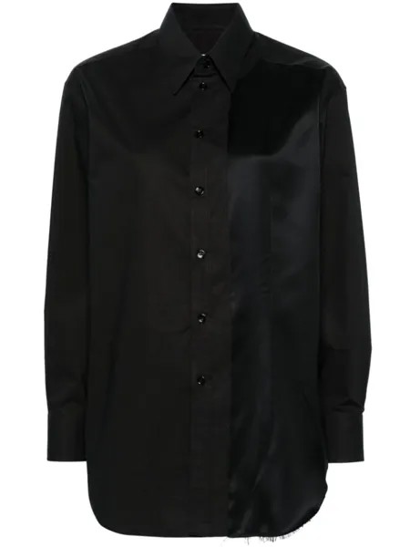 MM6 Maison Margiela рубашка из хлопчатобумажной ткани с вставками, черный