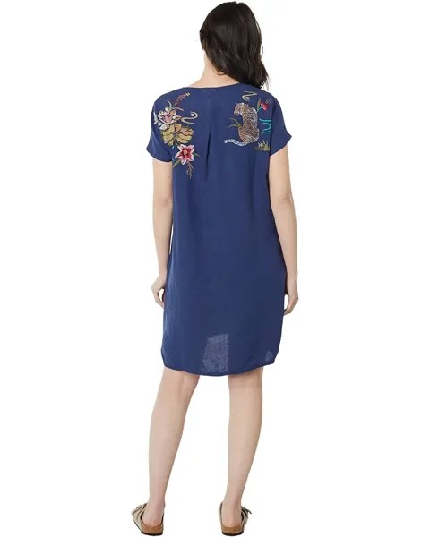 Платье Johnny Was Maisie Easy Button Tunic Dress, темно-синий