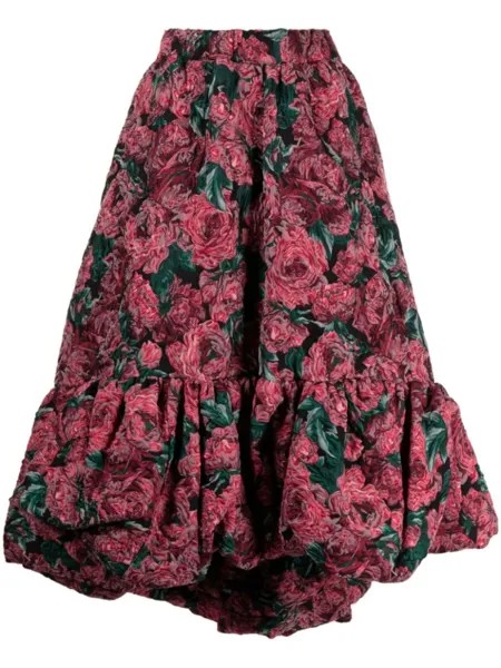 Пышная юбка с цветочной вышивкой Comme Des Garçons, красный