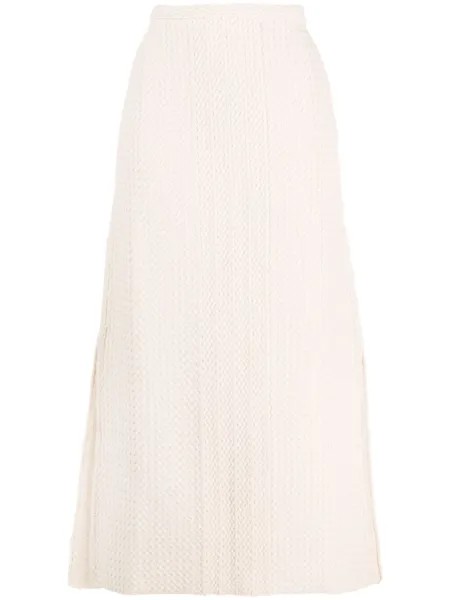 Jil Sander юбка А-силуэта с узором зигзаг, нейтральный цвет