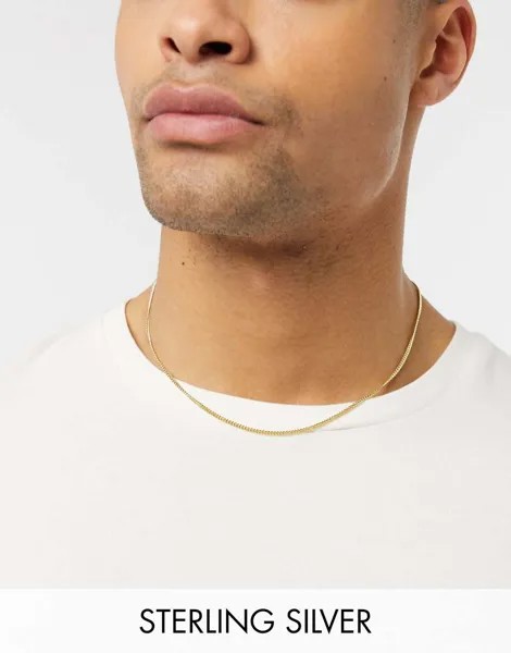Короткое серебряное ожерелье с позолотой 14 карат ASOS DESIGN