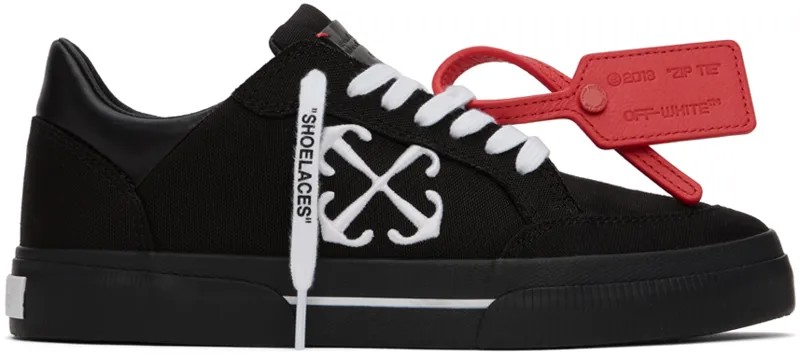 Черные кроссовки New Low Vulcanized Off-White, цвет Black white