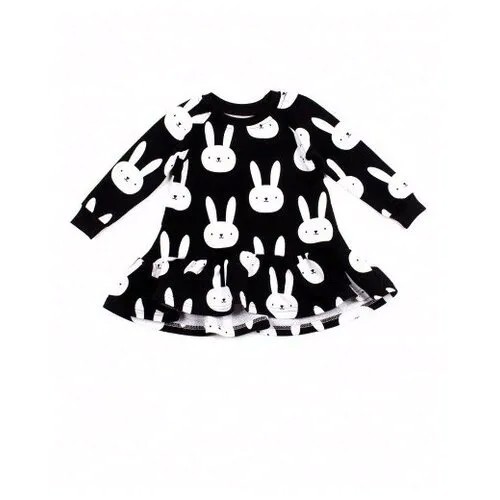 Платье детское 18-22D черный (мультиколор) 80-86