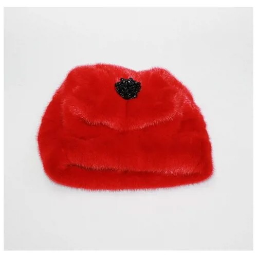Шапка шлем Мария зимняя, шерсть, подкладка, размер 56 - 57, красный