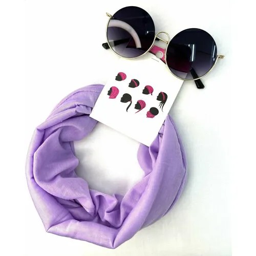 Бандана  Повязка на голову женская однотонная трикотажная бандана для лета, размер OneSize, фиолетовый