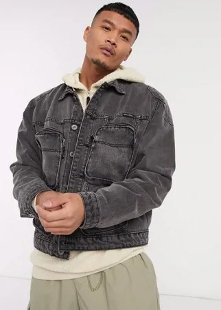 Серая джинсовая куртка с карманами Liquor N Poker-Серый
