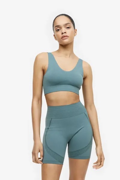 Бесшовные моделирующие спортивные шорты от drymove  H&M, синий