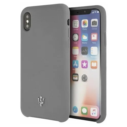 Чехол Maserati Silicone для iPhone XS Max, серый