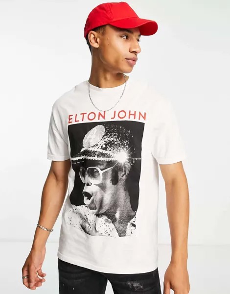 Белая футболка New Look Elton John