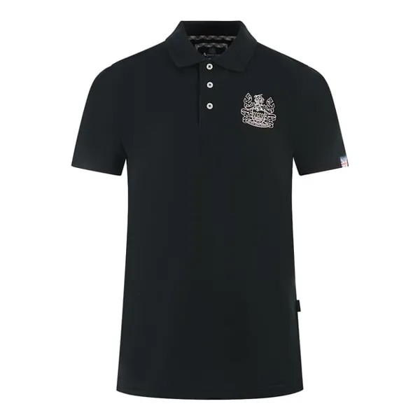 Рубашка-Поло с фирменными рукавами Aquascutum, черный
