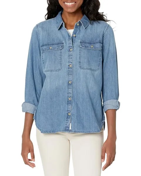 Рубашка L.L.Bean Petite Heritage Washed Denim Shirt Long Sleeve, цвет Light Indigo