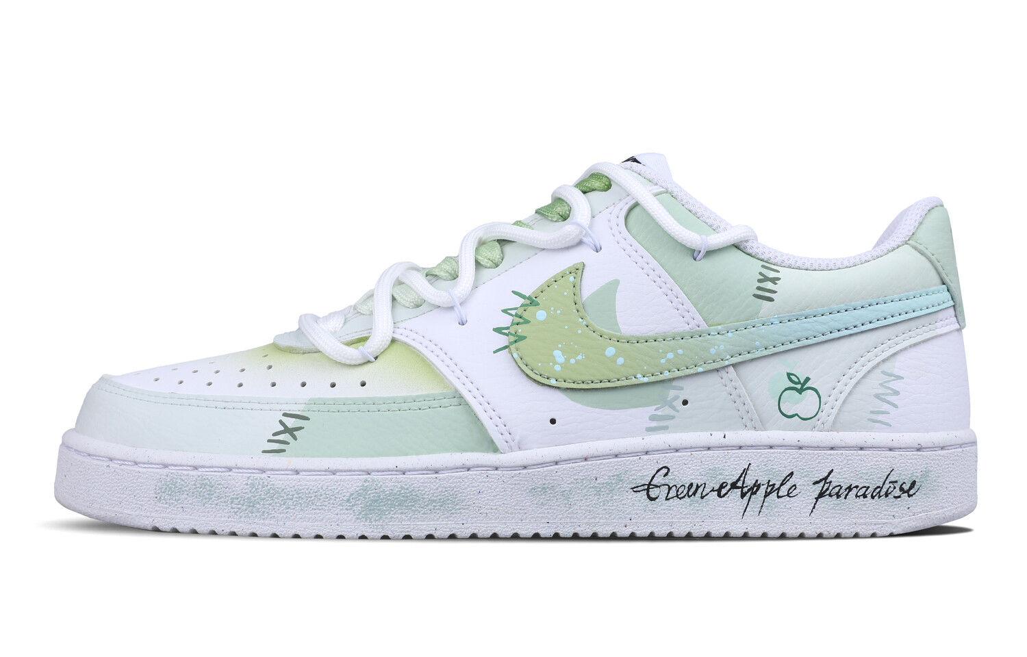 Кроссовки Nike Court Vision 1 Skateboarding Shoes Women's Low-top White/Green, светло-зеленый