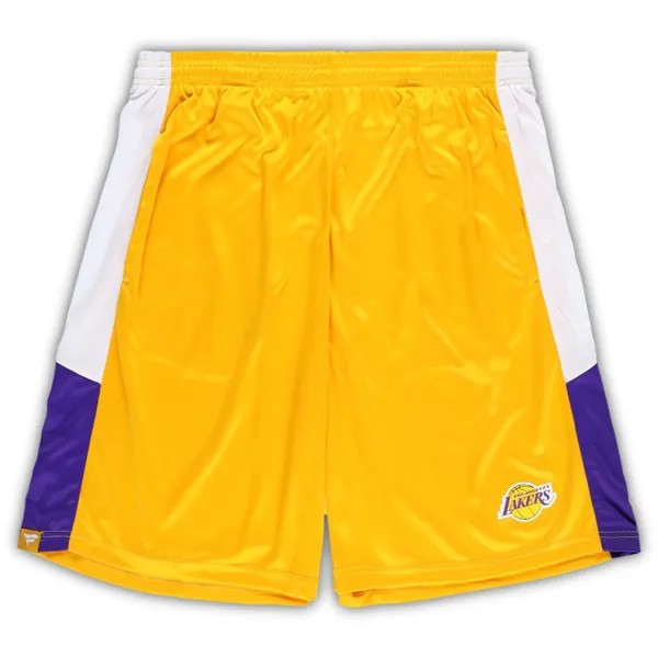 Мужские фирменные золотые тренировочные шорты Los Angeles Lakers Big & Tall Champion Rush Fanatics