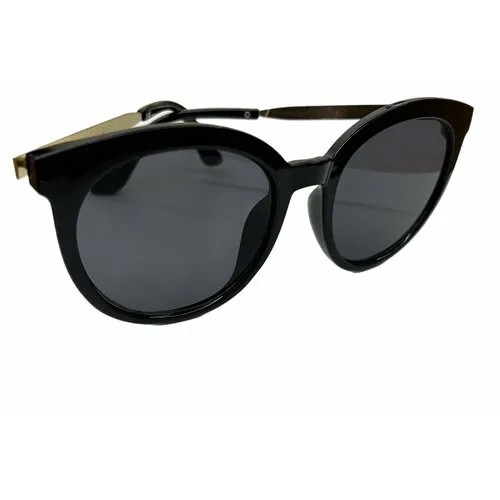 Солнцезащитные очки  205, черный, золотой