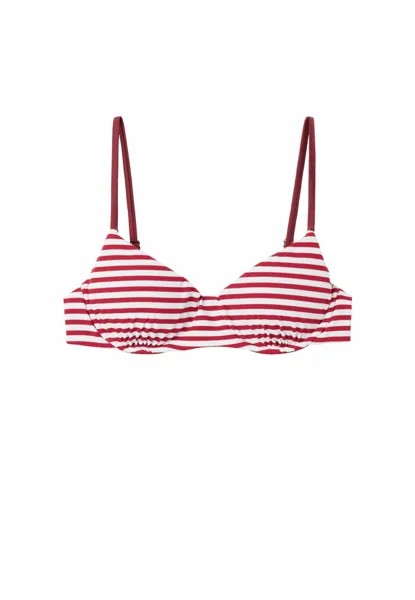 Верх бикини Calzedonia, полоски морские в полоску бордовые