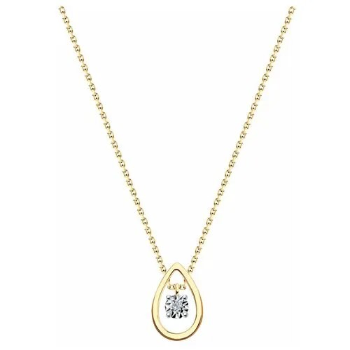 Колье Diamant из комбинированного золота с бриллиантом 51-270-01705-1, размер 38\42 см
