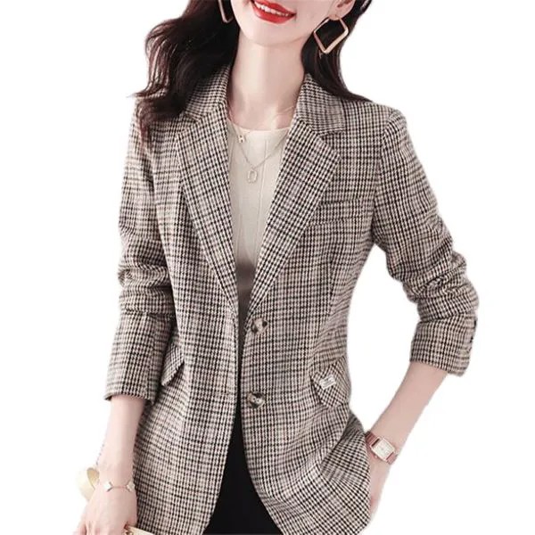 M.Y.FANTASY 2021 женский пиджак весна-осень новая Корейская версия с длинным рукавом в британском стиле талия средней длины Woo