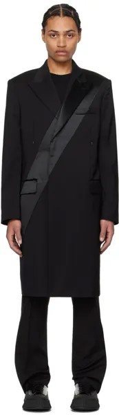 Черное пальто-смокинг в стиле авто Helmut Lang