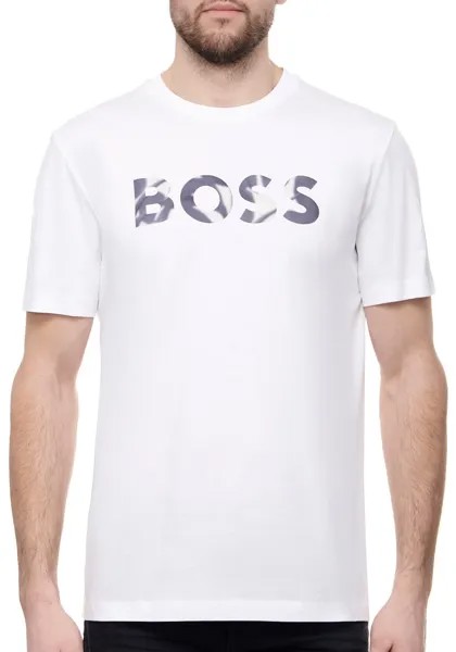 Мужская футболка с коротким рукавом и круглым вырезом Hugo Boss Thompson 15, белый