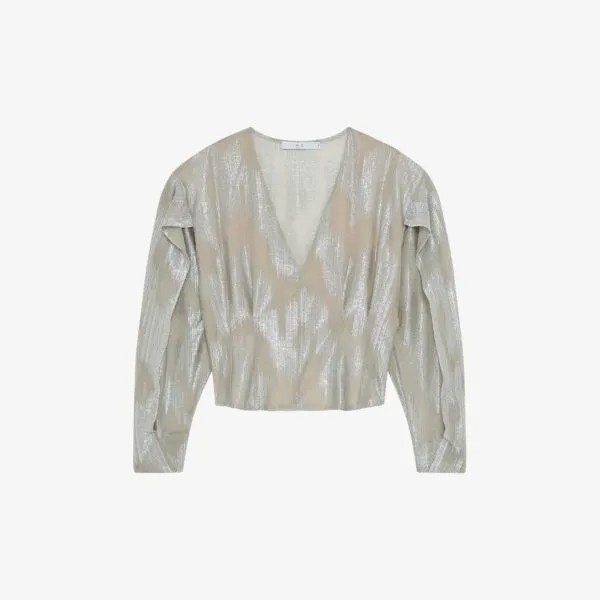 Berma блузка из ткани металлик с v-образным вырезом Iro, цвет sil01