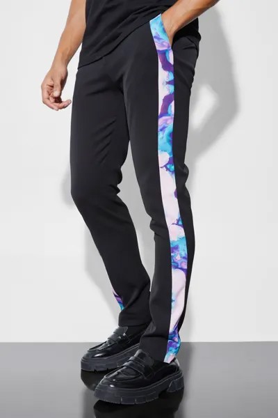 Узкие брюки с разъемной лентой по бокам Boohoo, фиолетовый