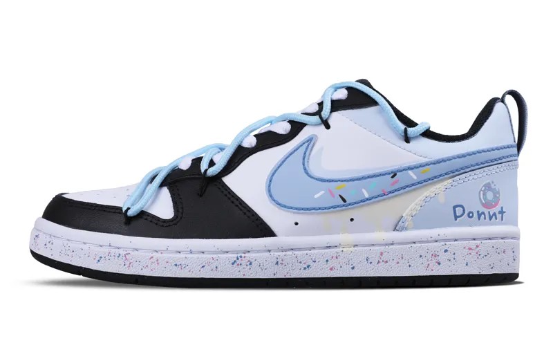 Кроссовки Nike Court Borough Skateboarding Shoes Women's Low-top White/black, синий