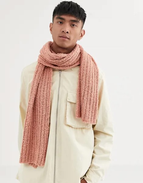 Розовый фактурный шарф ASOS DESIGN