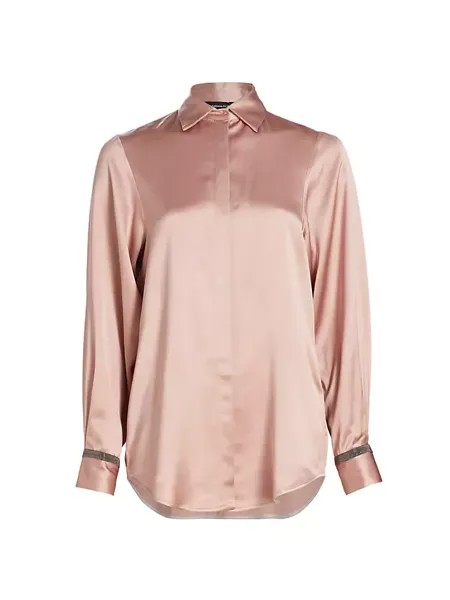 Атласная рубашка оверсайз Fabiana Filippi, цвет rosa medio