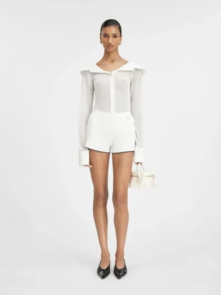 Плиссированные мини-шорты плиссе Jacquemus, белый