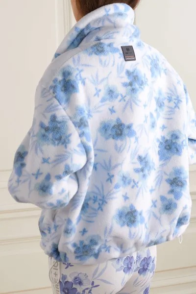 BOGNER FIRE + LoveShackFancy флисовая куртка Ninetta с цветочным принтом и отделкой ракушками, светло-синий